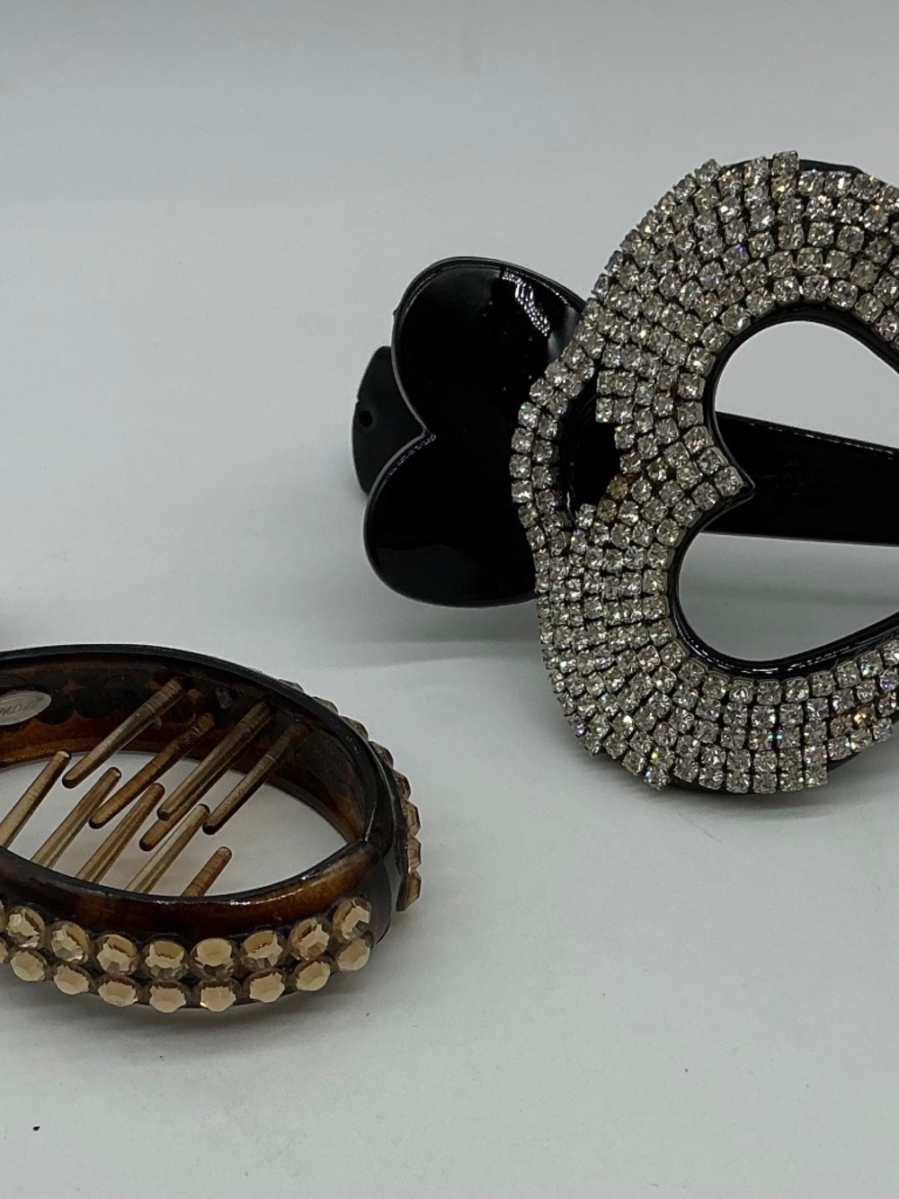 Hair Claw Clips with Rhinestones Vintage